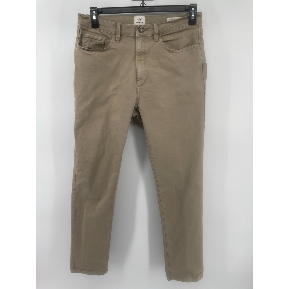Flint and Tinder 365 Tapered Fit Pants Mens 32x29 Khaki Tan Stretch Twill Chino